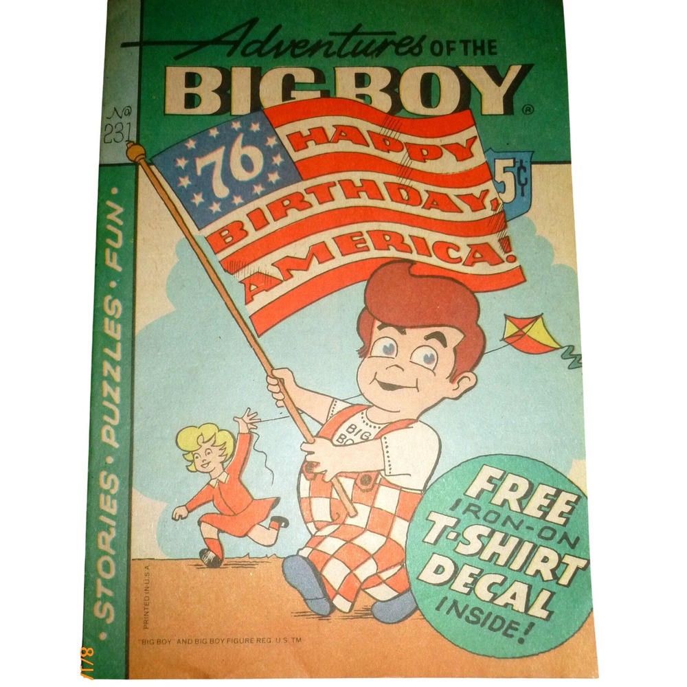 Vintage 1976 Adventures of the Big Boy Comic No 231 Bicentennial 76 Decal Inside